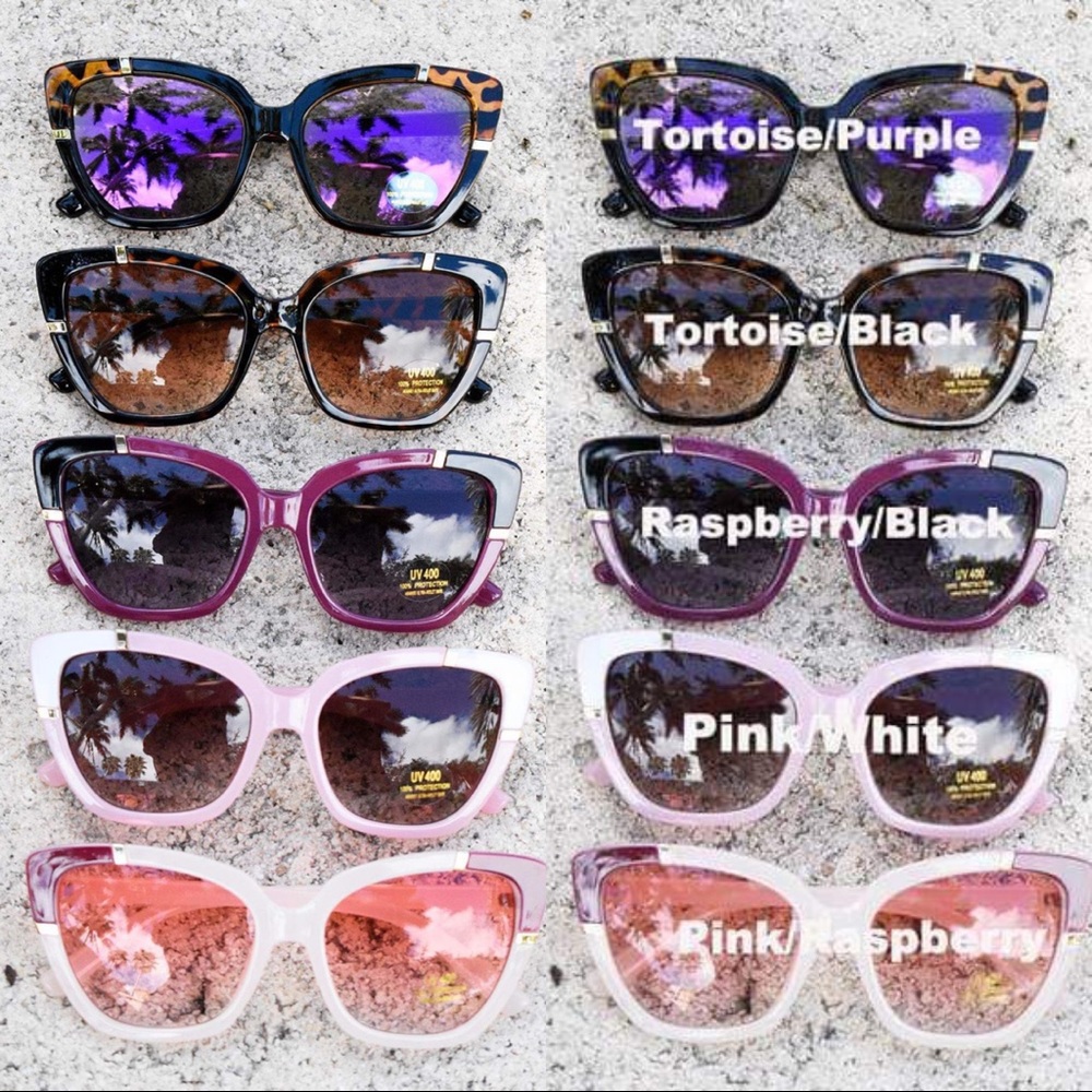 Rectangular Cat Eye Sunglasses - Picture 2 of 3